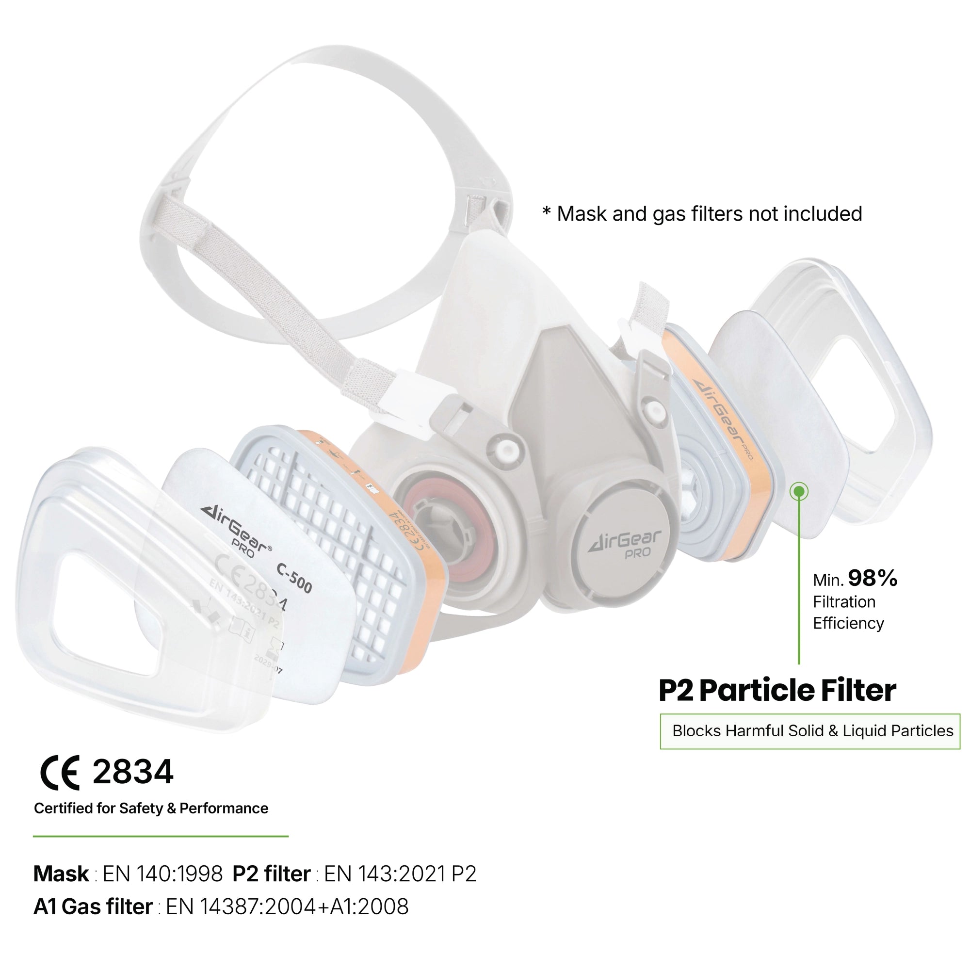 C-500 P2 Dust Filters – for G-500, M-500 & G-750 Respirators