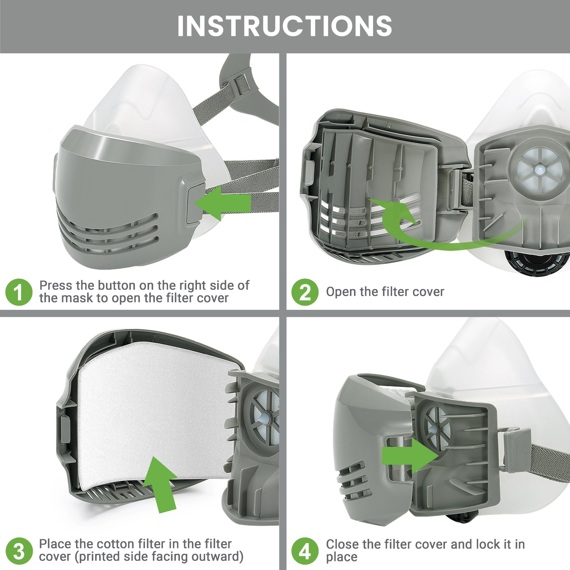 F-200 P2 Replacement Filters – Compatible with D-200 Dust Mask