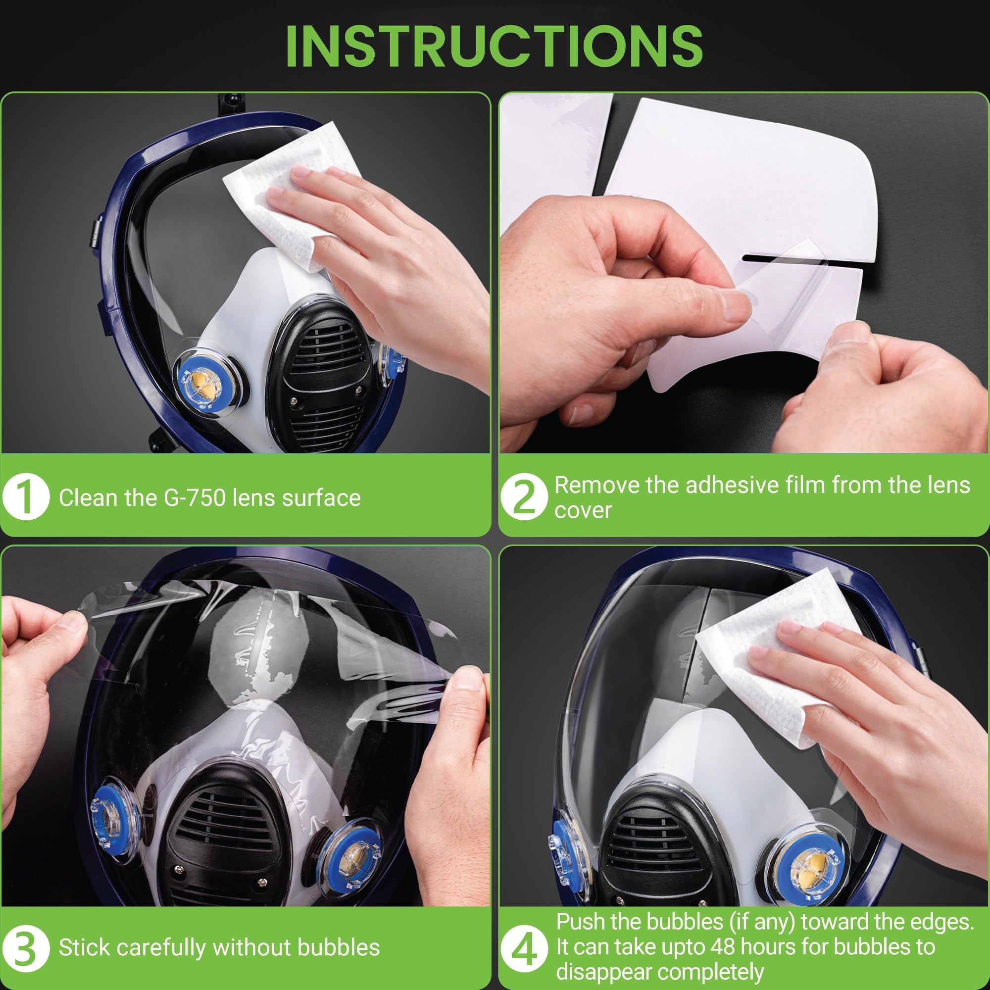 Peel-Off Lens Covers x10 - Compatible with G-750 Full Face Mask