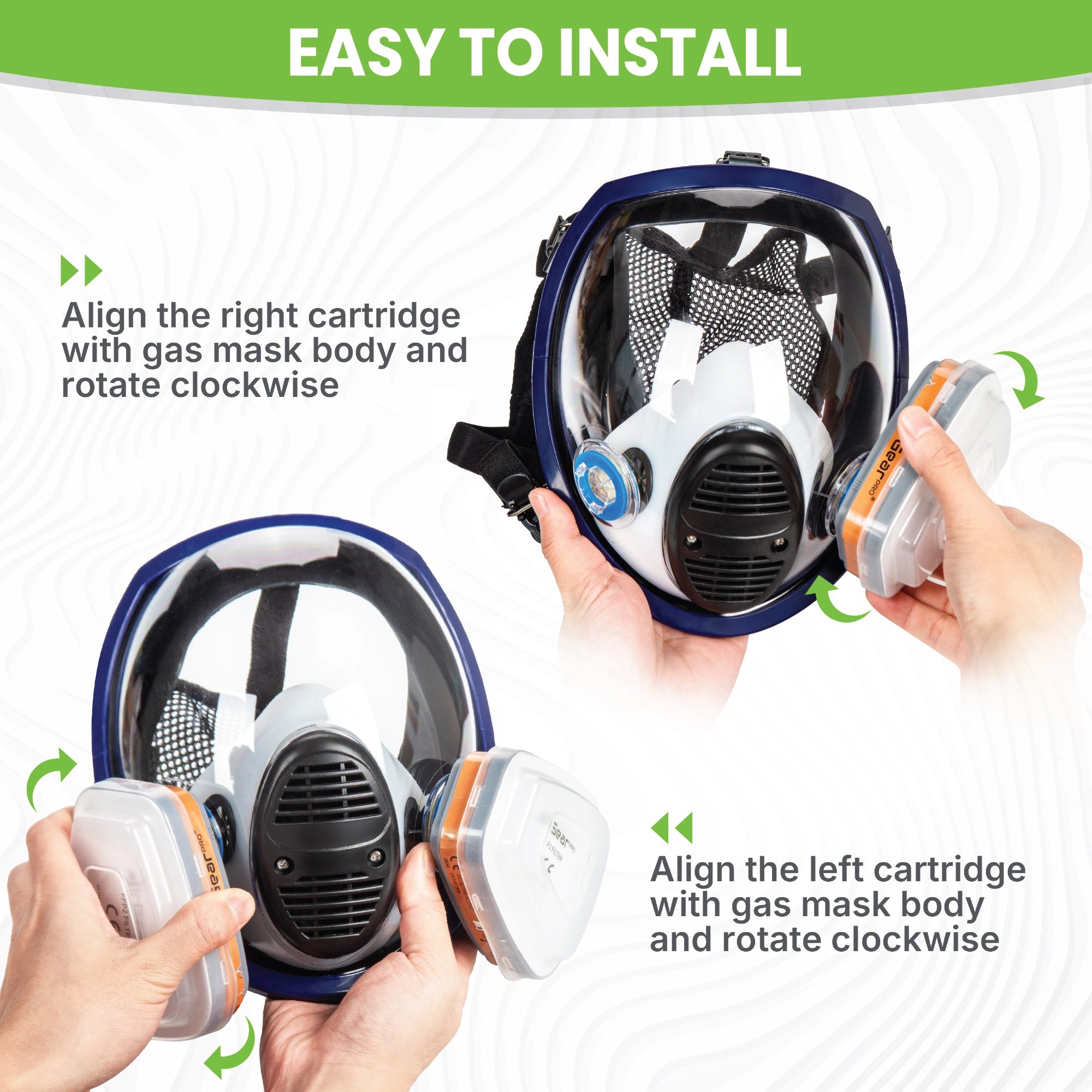 G-750 Full Face Respirator Mask with A1P2 Filters