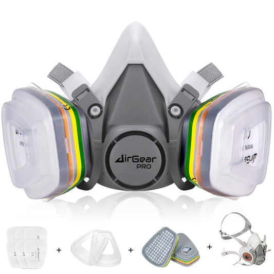AirGearPro G-750 Máscara de Gas Completa Antipolvo, Mascarilla de  Protección Respiratoria con Filtro A1P2