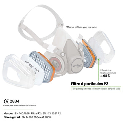 C-500 Filtres Anti-Poussière P2 pour Masques G-500, M-500 et G-750