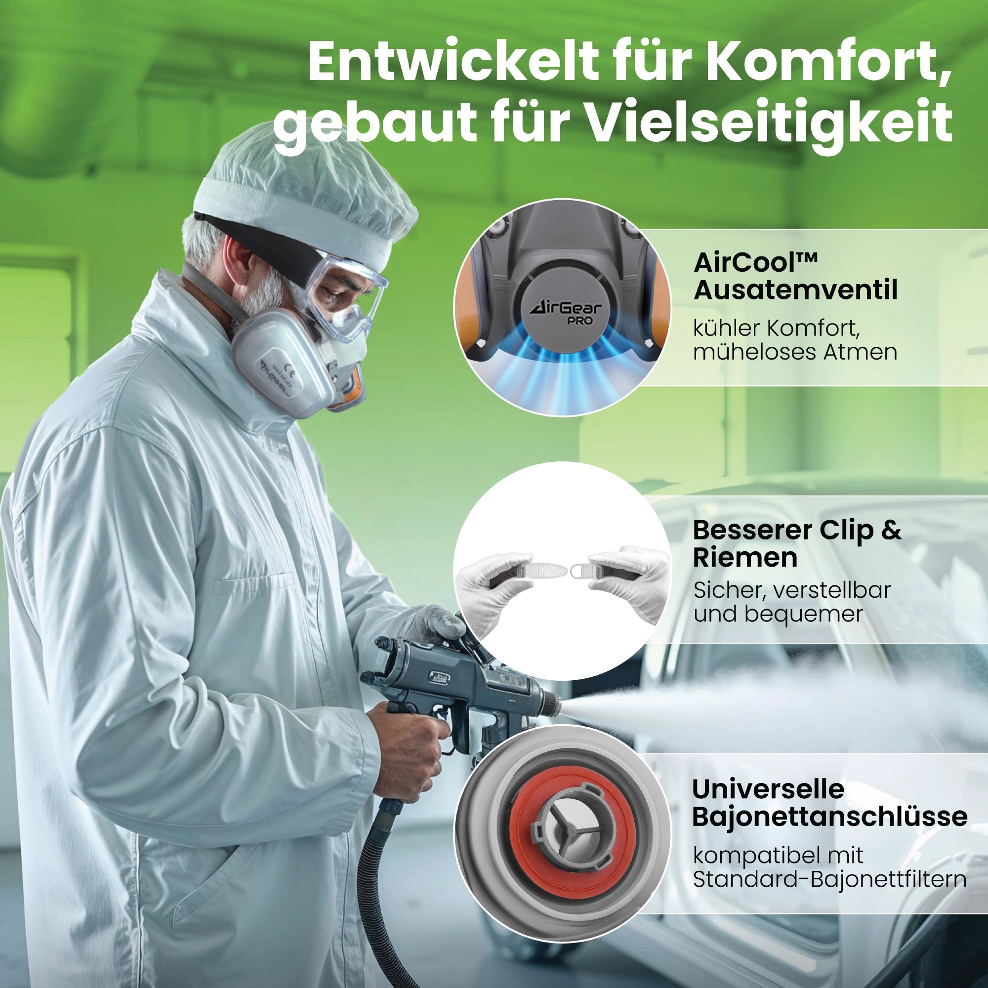 M-500 Lackiermaske mit A1P2-Filtern