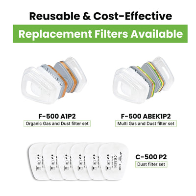 G-500 Respirator Mask with A1P2 Filters and Safety Goggles