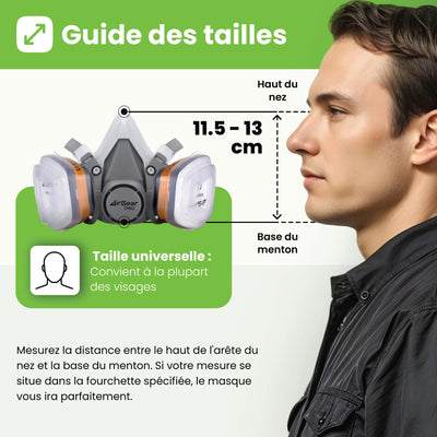 Masque M-500 ABEK1-P2 pour Produits Chimiques avec Filtres Multi-Gaz