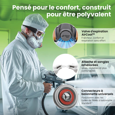 Masque Peinture M-500 Réutilisable avec Filtres A1P2