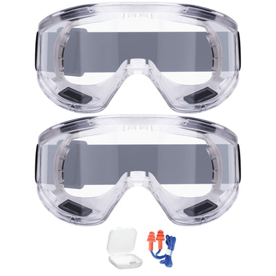 Lunettes de Protection Vision-1000 Anti-Buée - Lot de 2 avec Bouchons d'Oreilles