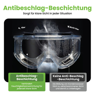 Vision-1000 Schutzbrille Anti-Beschlag, Kratzfest