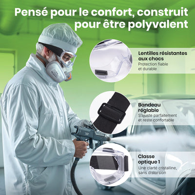 Lunettes de Protection Vision-1000 Anti-Buée Anti-Rayures
