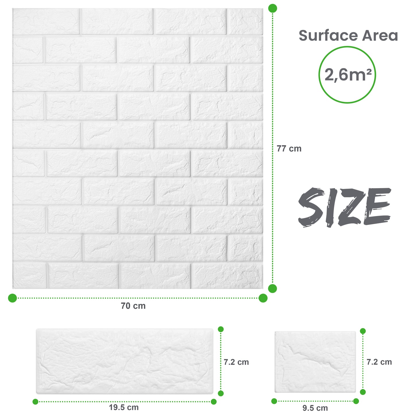 3D Brick Wallpaper (Pack of 5) 