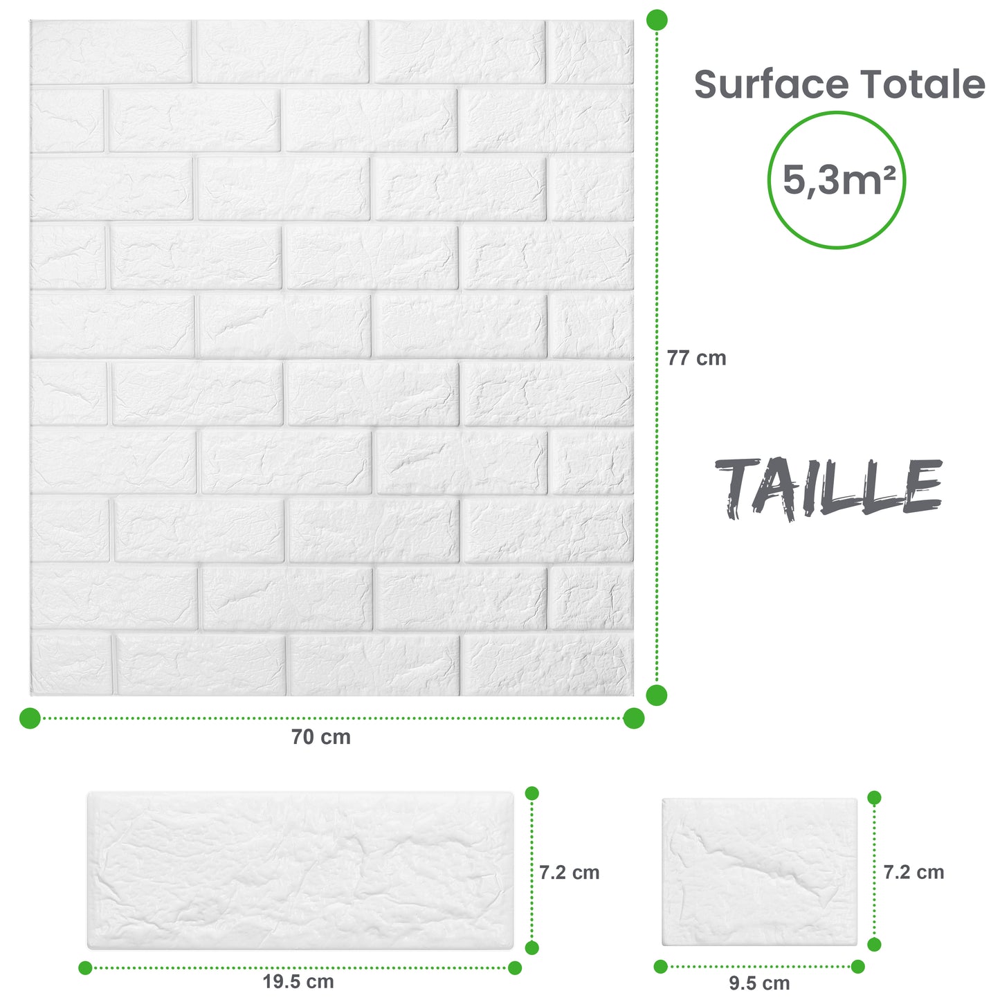3D Brick Wallpaper (Pack of 10) 