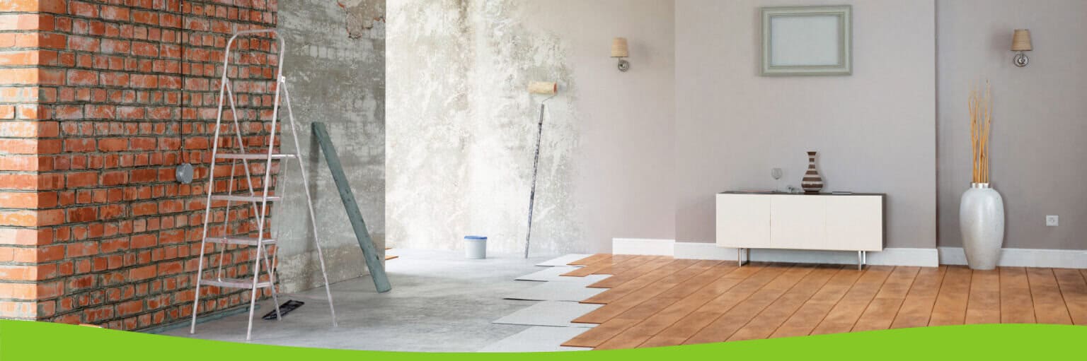 Modern interior home renovation with wall painting, flooring upgrade, and stylish decor enhancement for a sleek, contemporary look.