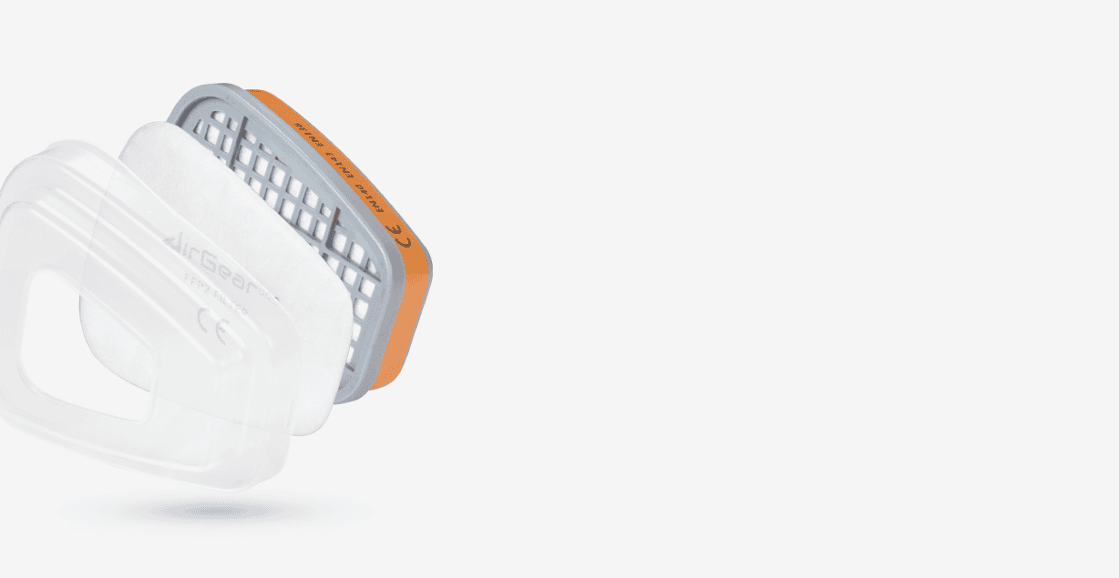 N95 mask replacement filter for AirGearPro, high-efficiency particulate air filter, travel respiratory protection, reusable face mask filter element, allergy and pollution protection.